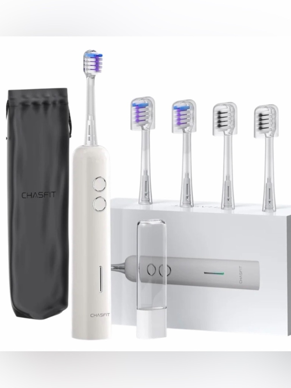 Chasfit Oscillating Sonic Toothbrush with 4 Brush Heads Mystery Color